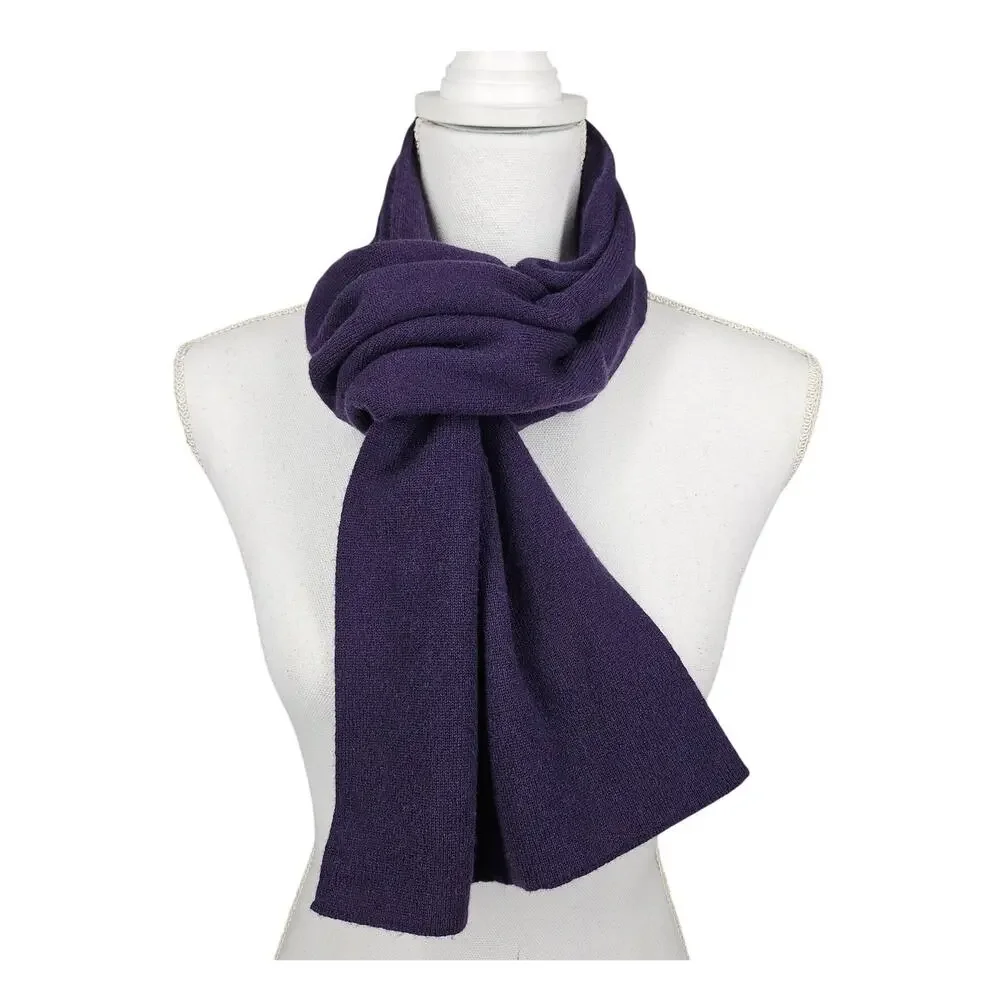 LES COPAINS VINTAGE CASHMERE PURPLE KEYHOLE SCARF – MADE IN ITALY – 36